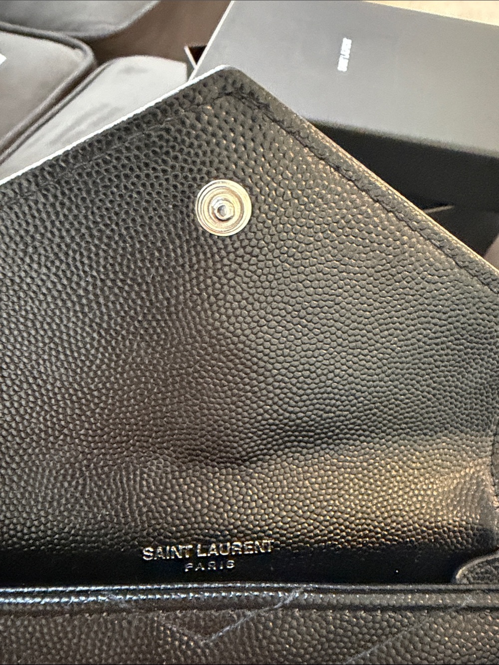 <<<Sold on Another Platform>>>.Saint Laurent Black Monogram Quilted Wallet - Picture 9 of 10